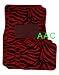 A Set of 4 Universal Fit Animal Print Carpet Floor Mats for Cars / Truck - Zebra