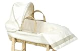 Cream Waffle Cotton Moses Basket with hood