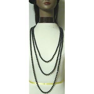 Knitted Black Chenille Beret Offered with Very Set of TwoLong Seventy Inches Shown As Two Strand...