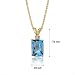 14 Karat Yellow Gold 8.00 carats Radiant Checkerboard Cut Swiss Blue Topaz Diamond Pendant image 1