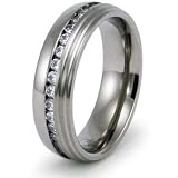 5mm Titanium Ring with CZ (Sizes 8-12)