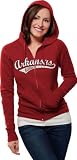 Arkansas Razorbacks Women's Distressed Tail Sweep Full Zip Hooded Sweatshirt