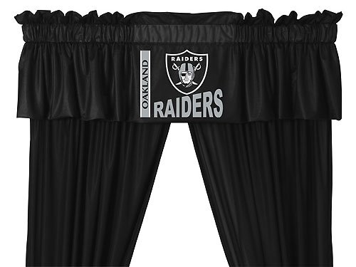 NFL Oakland Raiders - 5pc Jersey Drapes Curtains and Valance Set NFL Oakland Raiders - 5pc Jersey Drapes Curtains and Valance Set