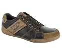 LEVIS MIX LEATHER LACED UP TRAINERS TRAINERS DARK BROWN