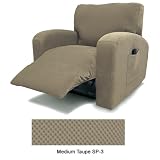 Stretch Pique Recliner Slipcover Chair Taupe SSP-3