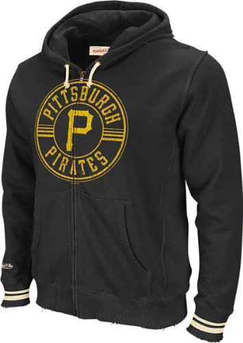Pittsburgh Pirates Mitchell & Ness Black Full Zip Hoodie