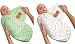 Kiddopotamus Cotton Knit Swaddleme Set - Green Cocoa Dot Large & Circle Bear Large