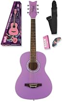 Daisy Rock Debutante Jr. Miss Acoustic Short Scale Popsicle Purple Guitar Pack