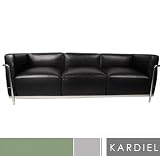 Le Corbusier Style LC3 Sofa 3 Seat, Black Aniline Leather
