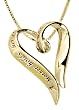 14k Yellow Gold Plated Sterling Silver A Mother Holds Her Child's Hand For A Short While And Their Hearts Forever Heart Pendant, 18