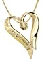 14k Yellow Gold Plated Sterling Silver "A Mother Holds Her Child's Hand For A Short While And Their Hearts Forever" Heart Pendant, 18"