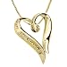 14k Yellow Gold Plated Sterling Silver "A Mother Holds Her Child's Hand For A Short While And Their Hearts Forever" Heart Pendant, 18"