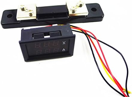 Kimdrox Digital Voltmeter Ammeter DC 0-100V/50A Voltage Ampere Multimeter 0.28" Red LED Display 2in1 Volt Amps Ammeter Voltage Tester w/ 50A/75mV Current Shunt
