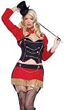 Sexy Halloween Costumes Black and Red Circus Performer Theme Daring Animal Lion Tamer Party Costume