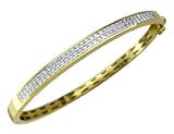 Diamond Bangle 14K Yellow Gold 2 Carats (ctw) Princess Cut