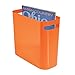 iDesign Una Rectangular Trash Can with Handles, Waste Basket Garbage Can for Bathroom, Bedroom, Home Office, Dorm, College, 12-Inch, Orange