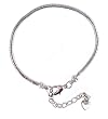 Starter Master Bracelet for Pandora, Troll, Biagi and Charmilia Style Beads - Removable Lobster Claw - Beads Won't Fall Off + 1-1/2" Extension Chain - Silver Tone Metal (8-1/2") (FB119)