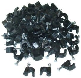 Amamax Cable-Clip Black RG6 (100 Pieces per Bag) Cable Management