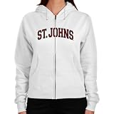NCAA St. John's Red Storm Ladies Arch Applique Midweight Zip Hoodie - White