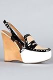 Jeffrey Campbell Shoes The Denney Shoe in White and Black Patent - Shoes for Women