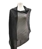 Black Lightweight Mesh Metallic Evening Shawl Black Lightweight Mesh Metallic Evening Shawl