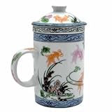 Tea Cup with Infuser and Lid - Nature with Koi Fish