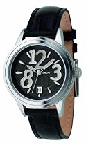 DKNY Ladies Black Leather Strap Watch With Black Dial