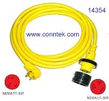 Conntek 14354 RV Power Cord 50-Foot RV 30 Amp Male Plug To 30 Amp Twist Lock Female Connctor