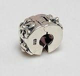 Flower Clip .925 Sterling Silver Bead Charm Pandora Chamilia Biagi & European Bracelets Compatible