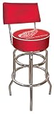 NHL Detroit Redwings Padded Bar Stool with Back