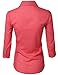 Luna Flower Women's Side Ribbed Panel Stylish Button Down Solid Color Shirts