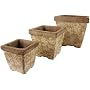 Esschert Design USA Ceramic Sq. (3) Nesting Flowerpots-Green/White