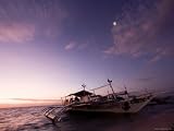 Traditional Style Philippine Outrigger Boat Used as a Diving Boat, Malapascua Island, Philippines Photographic Poster Print by Tim Laman, 40x30