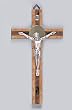 Wooden Crucifix with Silver and Gold - 8" in Height - MADE IN ITALY