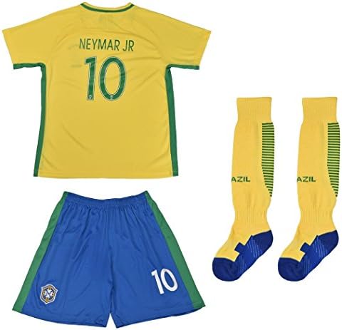 FWC 2016 Neymar Jr 10 Brazil Brasil Home Futbol Football Soccer Kids Jersey &amp; Short (2-3 years)