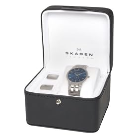Skagen Men's 433LSXN-SET Cuff Links and Watch Gift Set