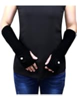 Dahlia Women's Hand Crochet Flower Acrylic Fingerless Arm Warmer Gloves