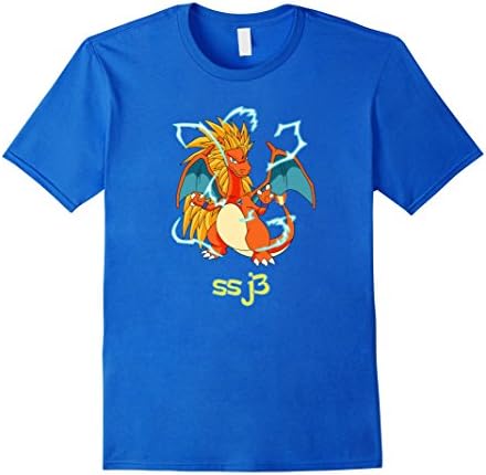 Men's SSJ3 Charzard Funny Super - Saiyan Go Poke Tshirt Medium Royal Blue