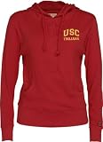 USC Trojans Women's Crimson Button Placket Hooded Sweatshirt
