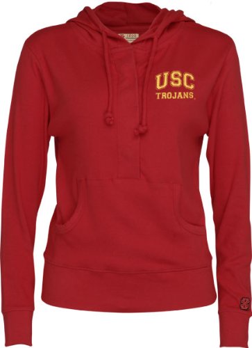 USC Trojans Women's Crimson Button Placket Hooded Sweatshirt