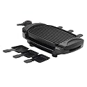 Aroma AHG-2233 Dual Flip 100-Square-Inch Grill and Griddle with 6 Raclette Trays