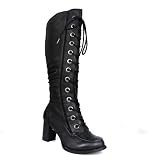 Hush Puppies Ember Womens Nubuck Leather Boots Ladies knee High - Black