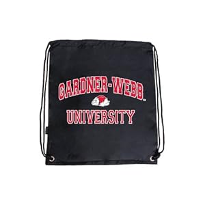 Gardner Webb Nylon Black Drawstring Backpack, Arched Gardner-Webb University