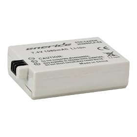 Eneride E Can LP-E 5 Batteria agli ioni di litio (1080 mAh, 7,4 Volt) per Canon EOS 450 D, Canon EOS 500 D
