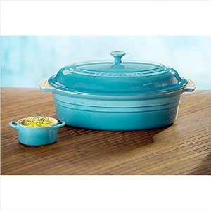 5.75-Quart Oval Casserole with Lid in Caribbean by Le Creuset