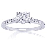 1.15 Ct Heart Shaped Diamond Engagement Ring Pave CUT: VERY GOOD 14K SI1-G GIA 1.15 Ct Heart Shaped Diamond Engagement Ring Pave CUT: VERY GOOD 14K SI1-G GIA