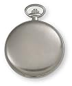 Avalon 17 Jewel Mechanical Skeleton Silver-tone Covered Pocket Watch with Chain, #4037S