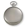 Avalon 17 Jewel Mechanical Skeleton Silver-tone Covered Pocket Watch with Chain, #4037S
