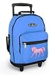 Pink Horse Rolling Blue Backpack Horses - Wheeled Travel or School Carry-On Trolley Travel Bags with Wheels - Best Quality-