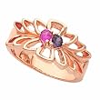 14K Rose Gold Mother's Ring - 2 Gemstone -- YOU CHOOSE THE COLORS!